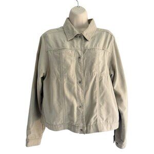 Royal Robbins Women's Sz M Tan Snap Front Lightweight Casual Jacket